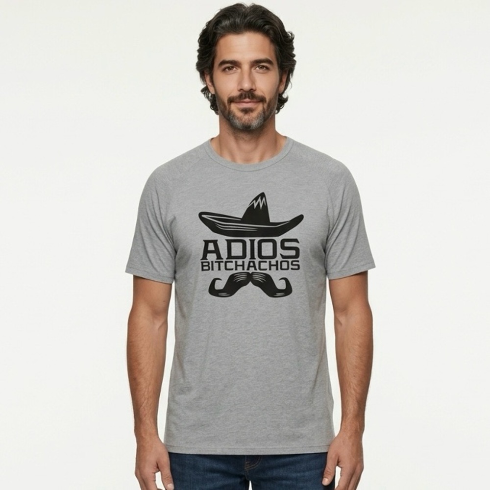 DELTA | Gray Short Sleeve Graphic Tee Adios Bitchachos Men’s Size X-Large